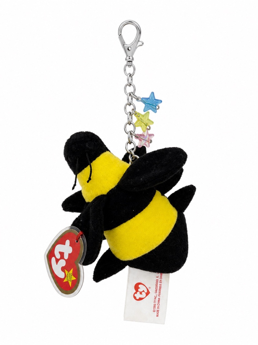 Upcycled Ty Teenie Beanie Bag Charm with Star Beads